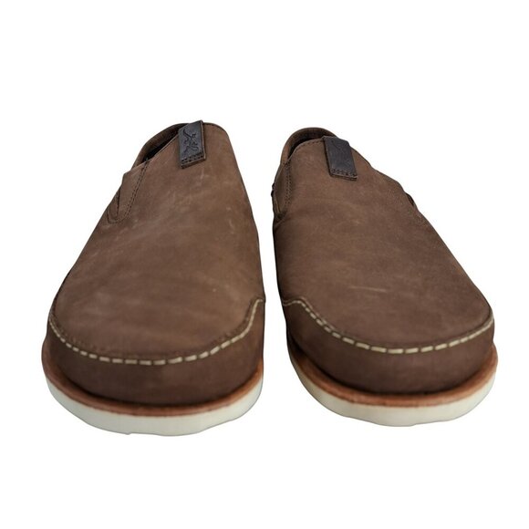 Chaco Thompson Slip On Driving Loafers Size 9 Brown Mens Leather Pinecone main image 12